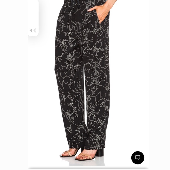 NWT Rag & Bone Harvey Floral Print Silk Wide Leg Drawstring Pants - Picture 2 of 12